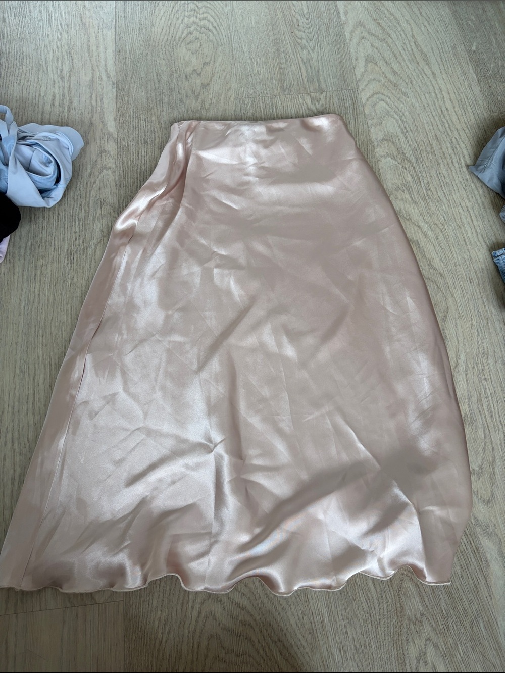Nicole Miller Satin A-Line Midi Skirt — Dusty Rose